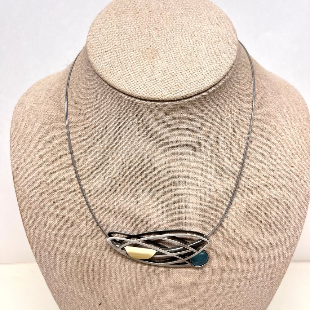 Christophe Poly Double Wire Handmade Necklace Magnetic Closure